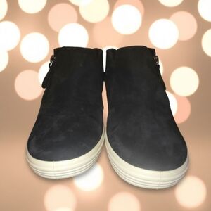 Ecco Black Ankle Boots with White Soles